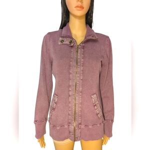 Ruff Hewn Purple Full Zip Sweater Jacket Women's Large
